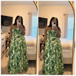 Taylor Green Leaf Maxi Dress